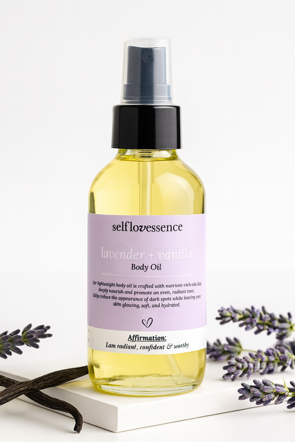 luxury scented body oil collection on white background